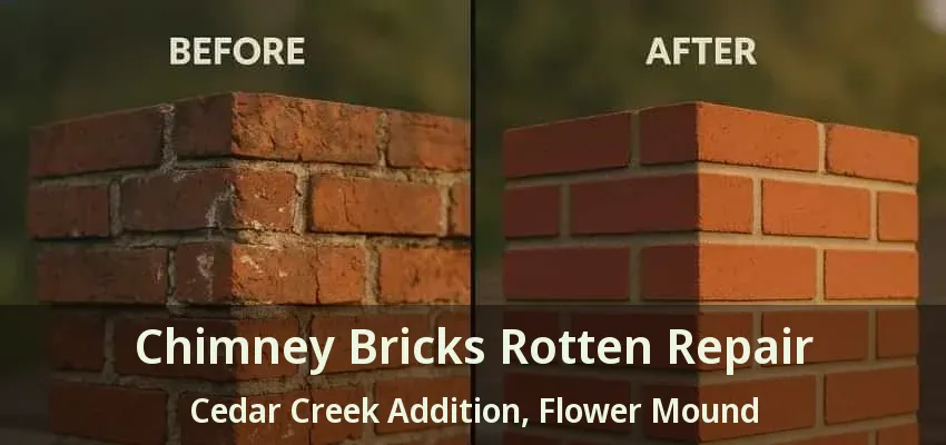 Chimney Bricks Rotten Repair Cedar Creek Addition, Flower Mound - TX