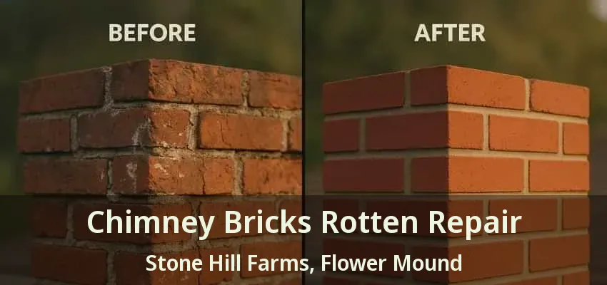 Chimney Bricks Rotten Repair Stone Hill Farms, Flower Mound - TX