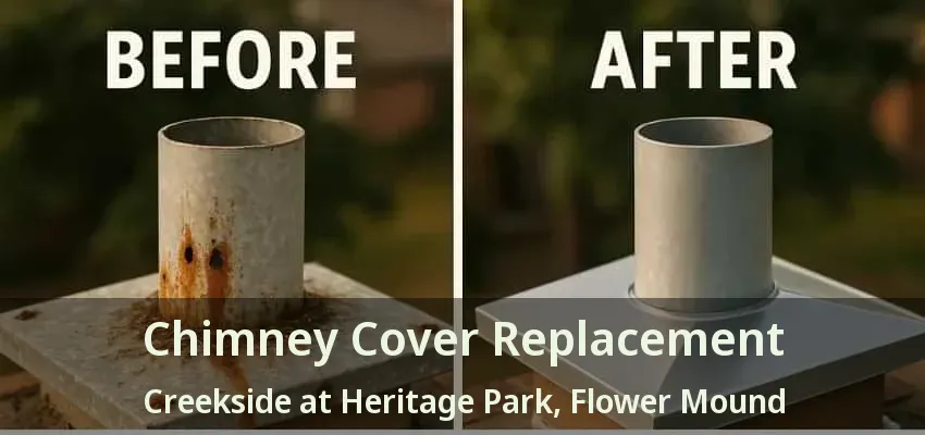 Chimney Cover Replacement Creekside at Heritage Park, Flower Mound - TX