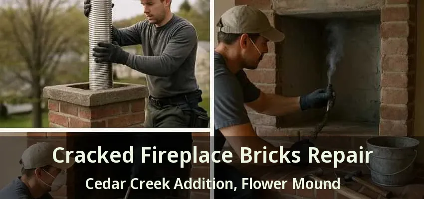 Cracked Fireplace Bricks Repair Cedar Creek Addition, Flower Mound - TX