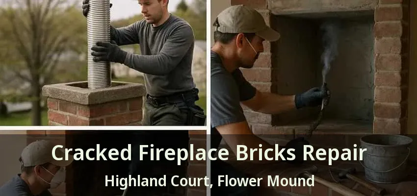 Cracked Fireplace Bricks Repair Highland Court, Flower Mound - TX
