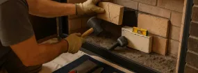 Cracked Fireplace Bricks Repair Cedar Creek Addition, Flower Mound