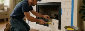 Repairing Cracked Fireplace Tiles Whisper Creek, Flower Mound